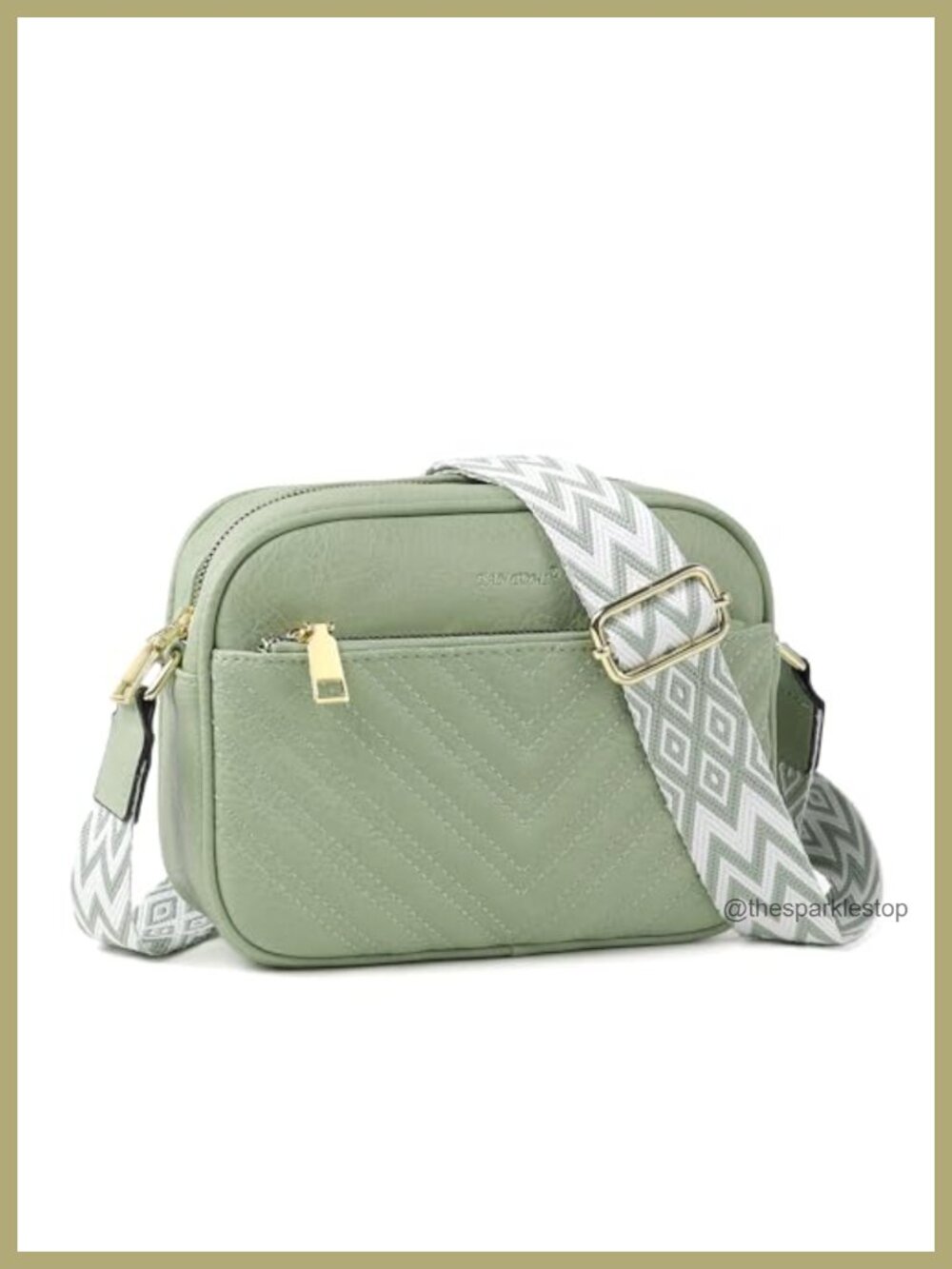 Vegan Leather Crossbody Bag for Women Travel Purse with Adjustable Strap